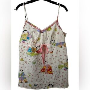 Nick & Nora Asian Baby Pink Lotus Cotton Pajama Top